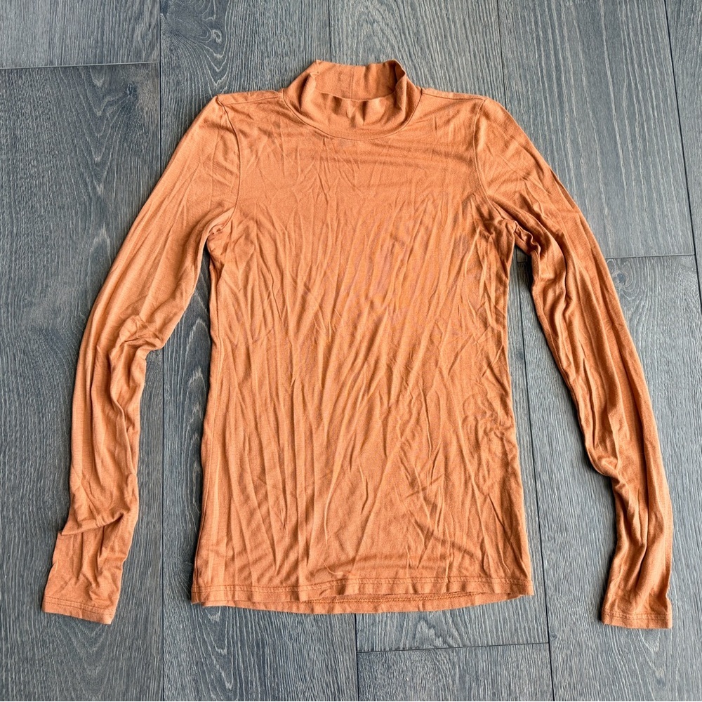 Offline by Aerie Chillside Collection Mock Neck Long Sleeve in Pumpkin Orange